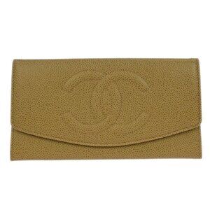 Chanel Beige Calfskin Long Wallet 117148